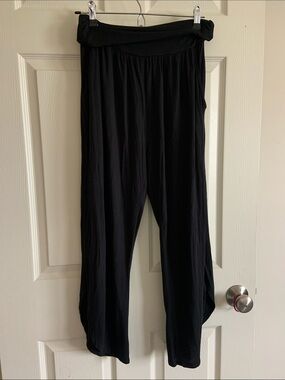 Women's Black Wide-Leg Lounge Pants